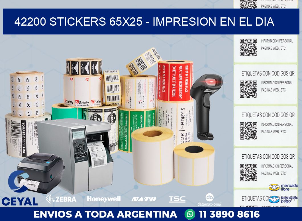 42200 STICKERS 65x25 - IMPRESION EN EL DIA