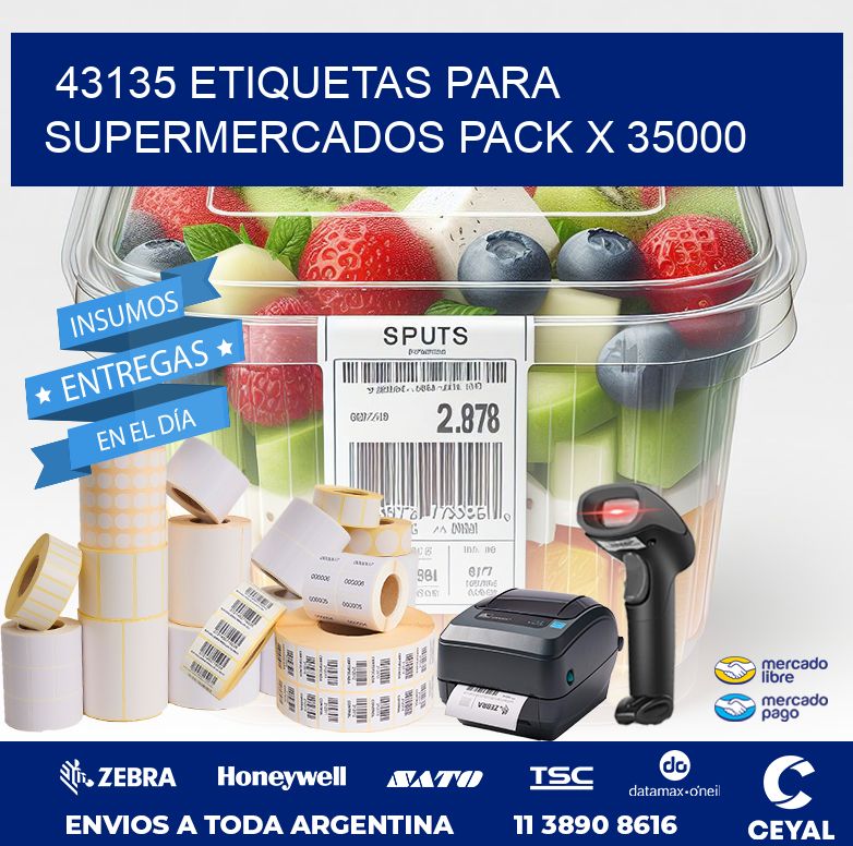 43135 ETIQUETAS PARA SUPERMERCADOS PACK X 35000