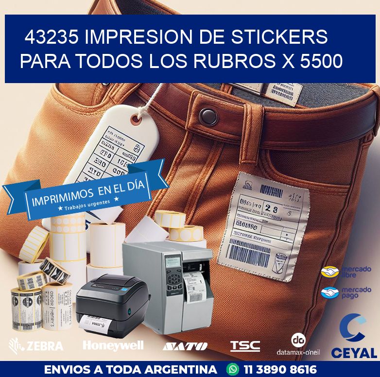 43235 IMPRESION DE STICKERS PARA TODOS LOS RUBROS X 5500