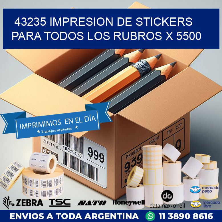 43235 IMPRESION DE STICKERS PARA TODOS LOS RUBROS X 5500