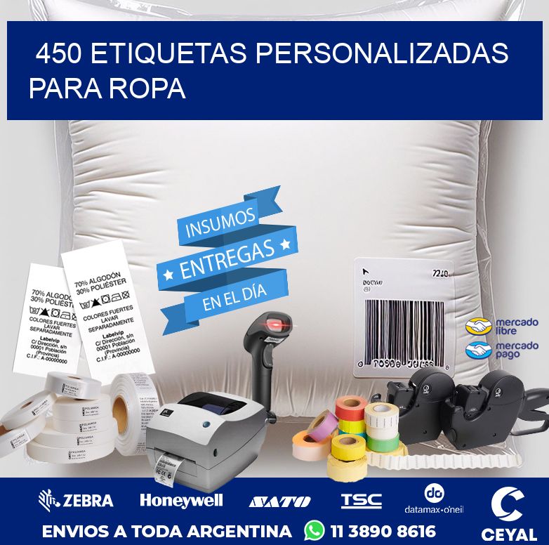 450 ETIQUETAS PERSONALIZADAS PARA ROPA