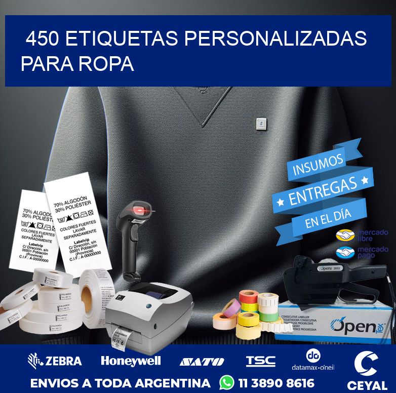 450 ETIQUETAS PERSONALIZADAS PARA ROPA