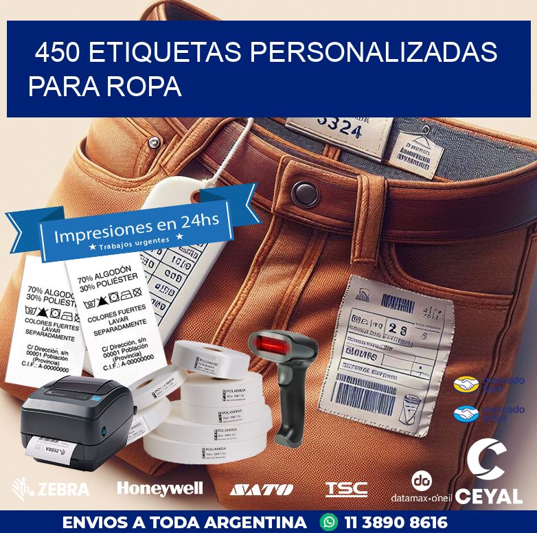 450 ETIQUETAS PERSONALIZADAS PARA ROPA