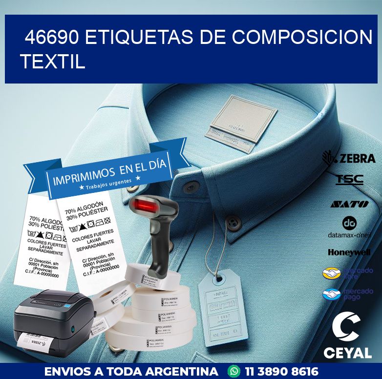 46690 ETIQUETAS DE COMPOSICION TEXTIL