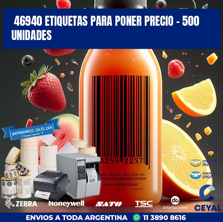 46940 ETIQUETAS PARA PONER PRECIO - 500 UNIDADES