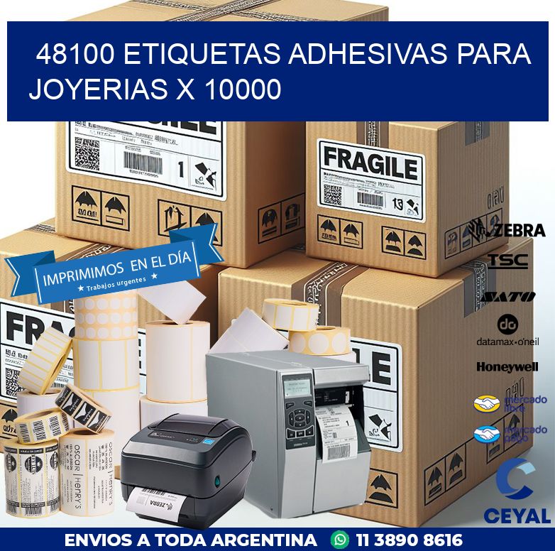 48100 ETIQUETAS ADHESIVAS PARA JOYERIAS X 10000