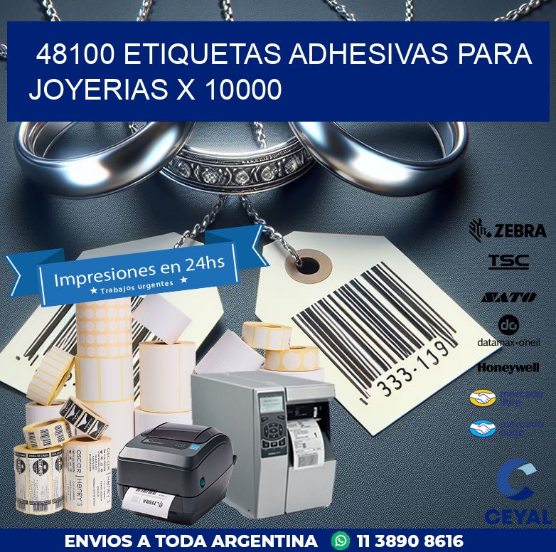 48100 ETIQUETAS ADHESIVAS PARA JOYERIAS X 10000