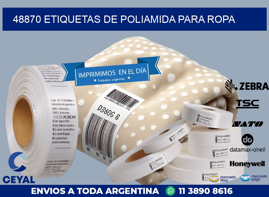 48870 ETIQUETAS DE POLIAMIDA PARA ROPA