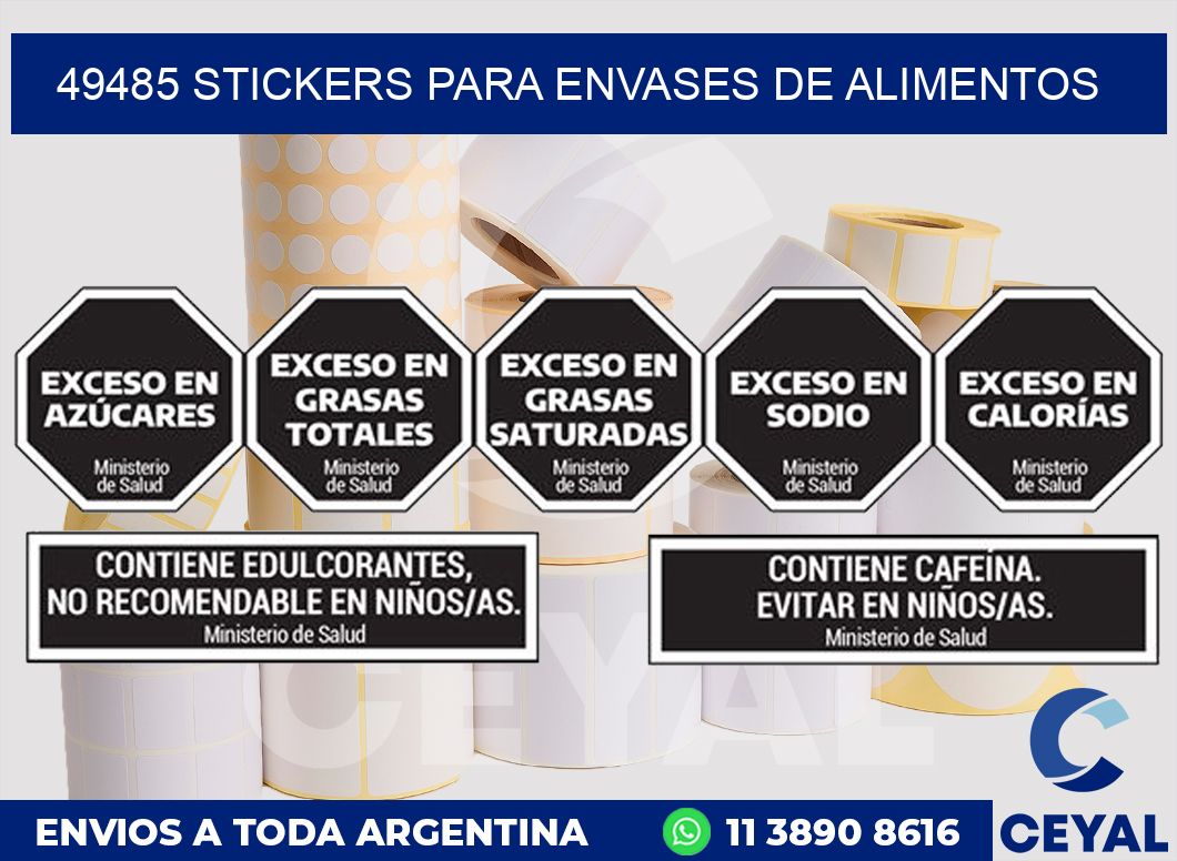 49485 STICKERS PARA ENVASES DE ALIMENTOS