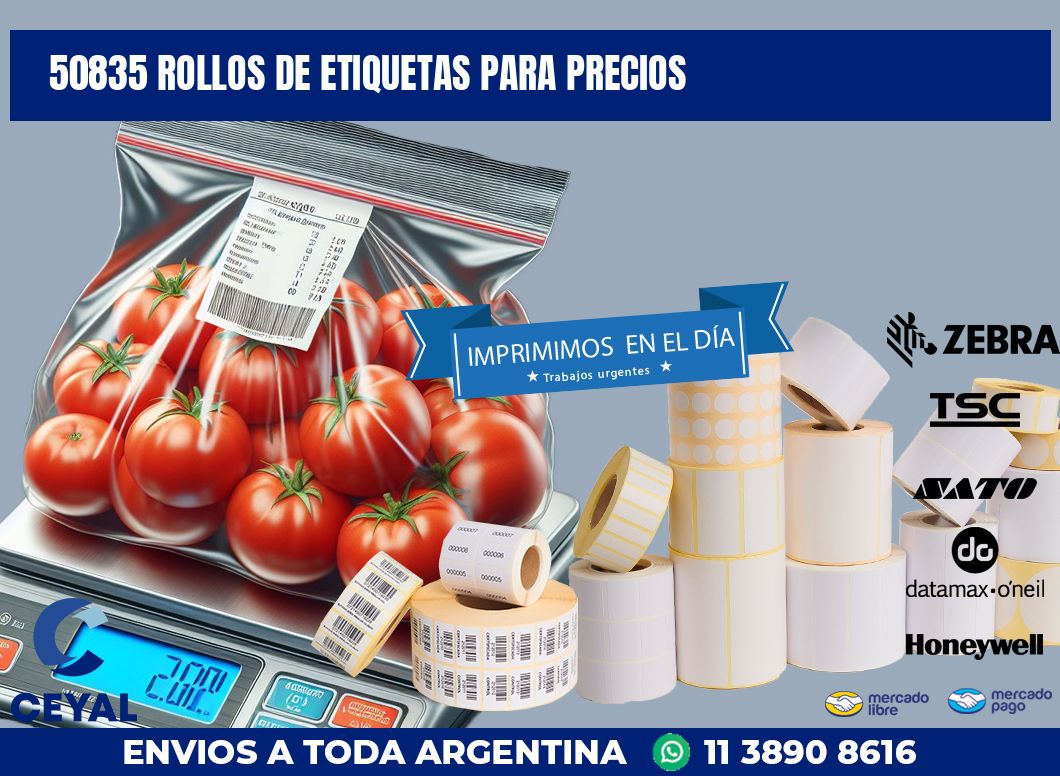 50835 ROLLOS DE ETIQUETAS PARA PRECIOS