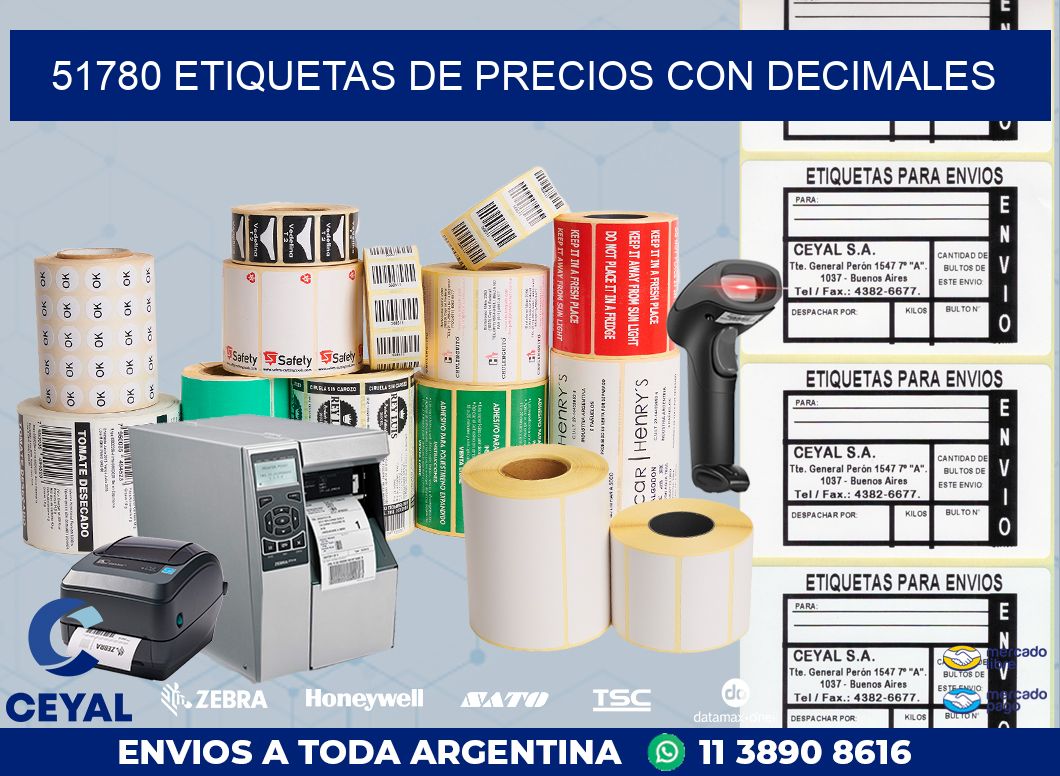 51780 ETIQUETAS DE PRECIOS CON DECIMALES