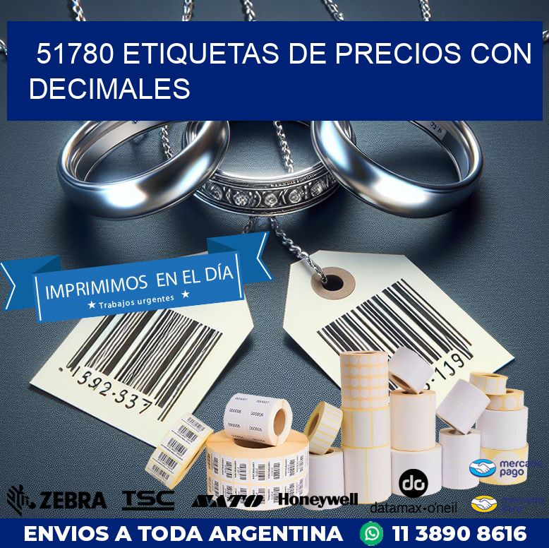 51780 ETIQUETAS DE PRECIOS CON DECIMALES