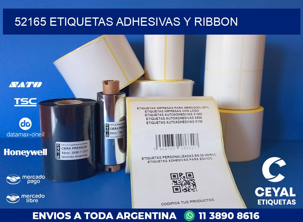 52165 ETIQUETAS ADHESIVAS Y RIBBON