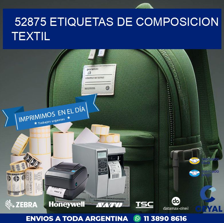 52875 ETIQUETAS DE COMPOSICION TEXTIL
