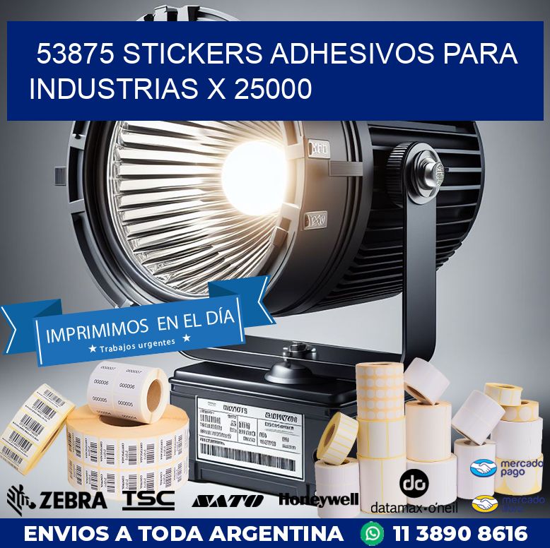 53875 STICKERS ADHESIVOS PARA INDUSTRIAS X 25000