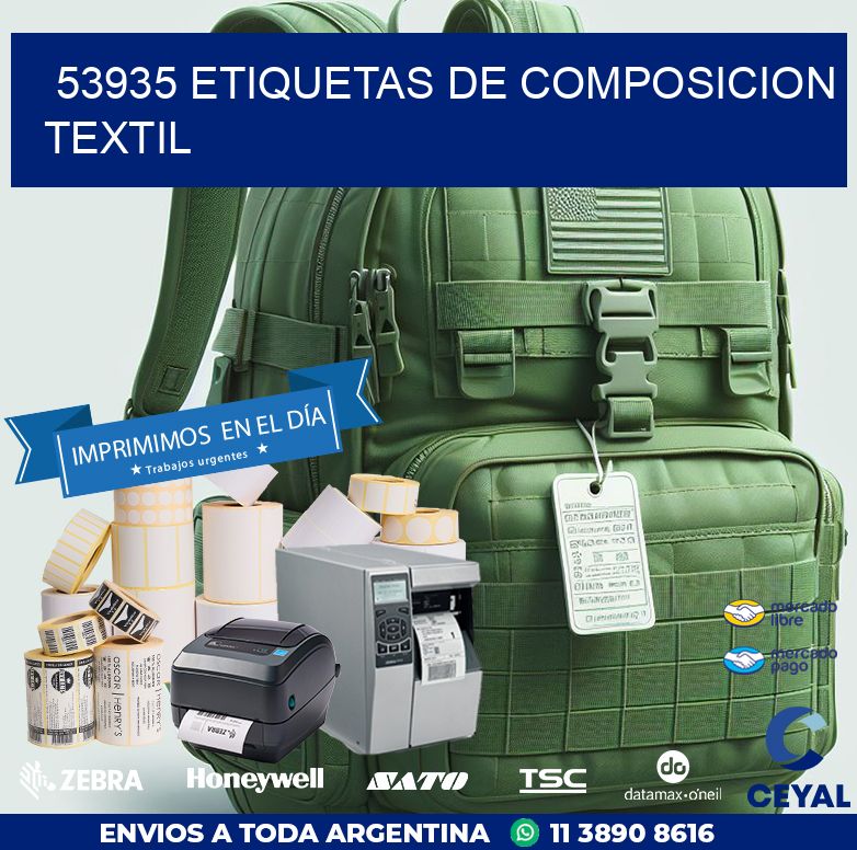 53935 ETIQUETAS DE COMPOSICION TEXTIL