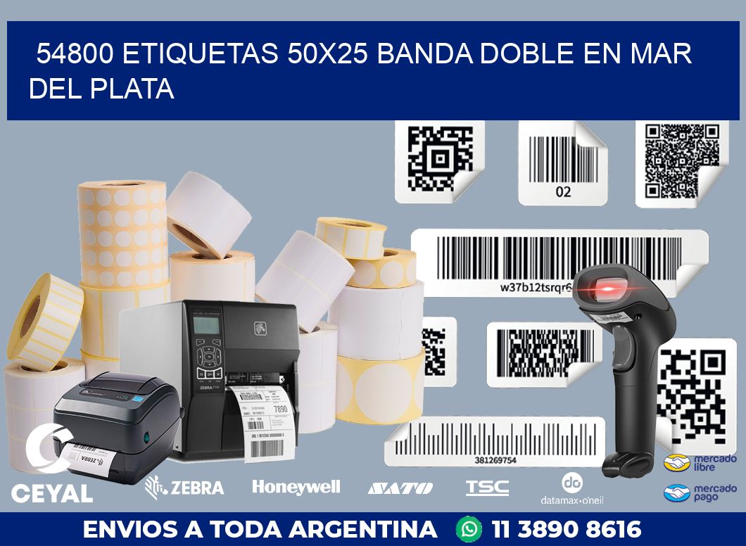 54800 ETIQUETAS 50X25 BANDA DOBLE EN MAR DEL PLATA