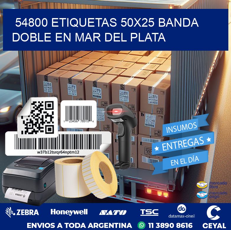 54800 ETIQUETAS 50X25 BANDA DOBLE EN MAR DEL PLATA