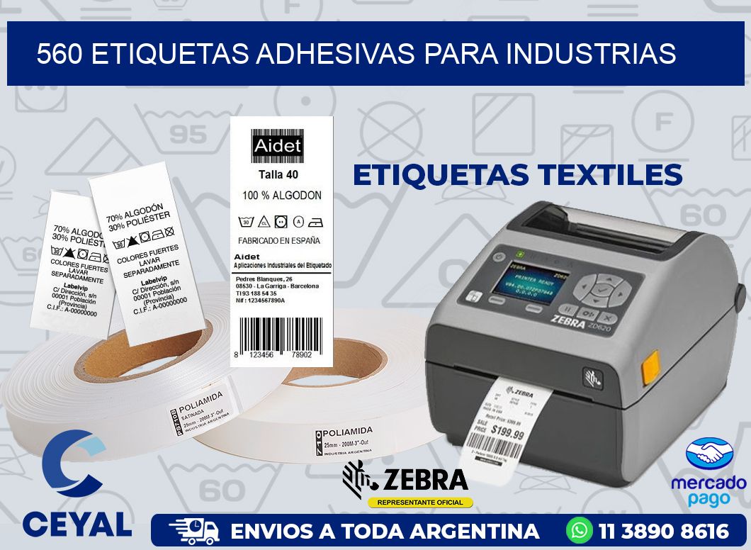 560 ETIQUETAS ADHESIVAS PARA INDUSTRIAS