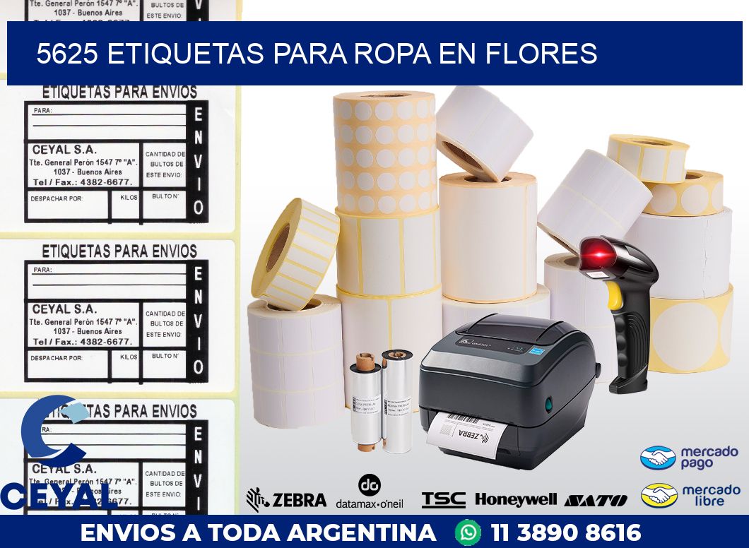 5625 ETIQUETAS PARA ROPA EN FLORES