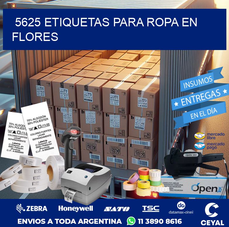 5625 ETIQUETAS PARA ROPA EN FLORES