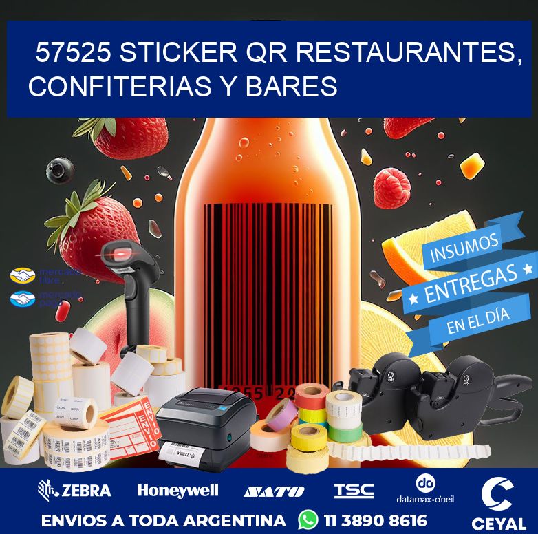 57525 STICKER QR RESTAURANTES, CONFITERIAS Y BARES