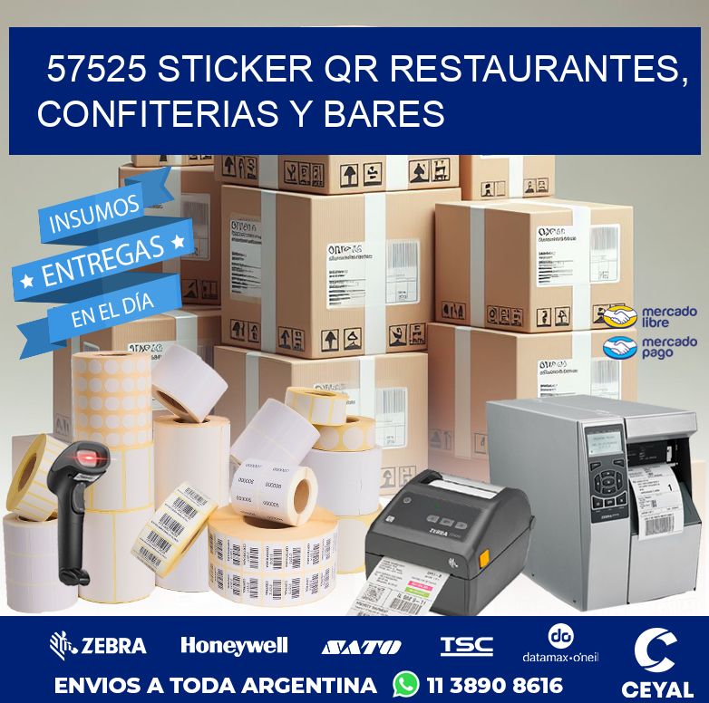 57525 STICKER QR RESTAURANTES, CONFITERIAS Y BARES