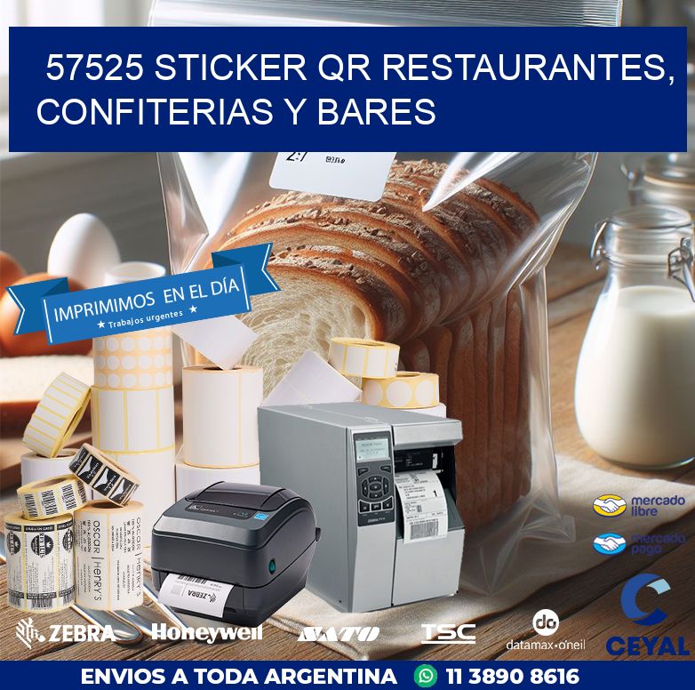 57525 STICKER QR RESTAURANTES, CONFITERIAS Y BARES