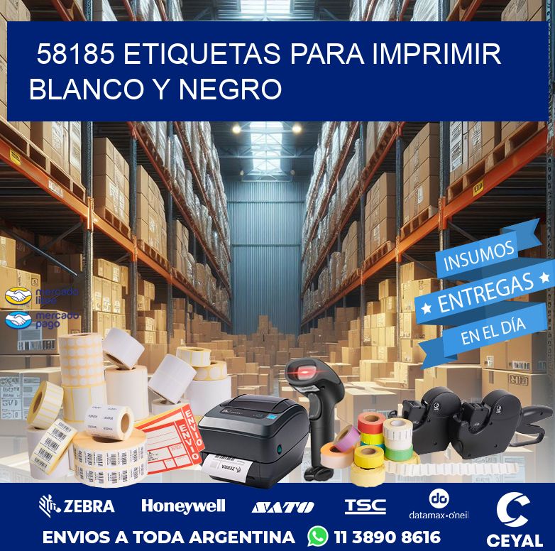 58185 ETIQUETAS PARA IMPRIMIR BLANCO Y NEGRO