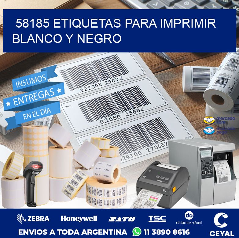 58185 ETIQUETAS PARA IMPRIMIR BLANCO Y NEGRO