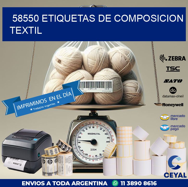 58550 ETIQUETAS DE COMPOSICION TEXTIL