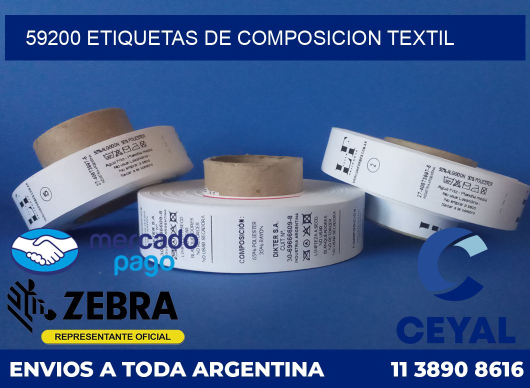 59200 ETIQUETAS DE COMPOSICION TEXTIL
