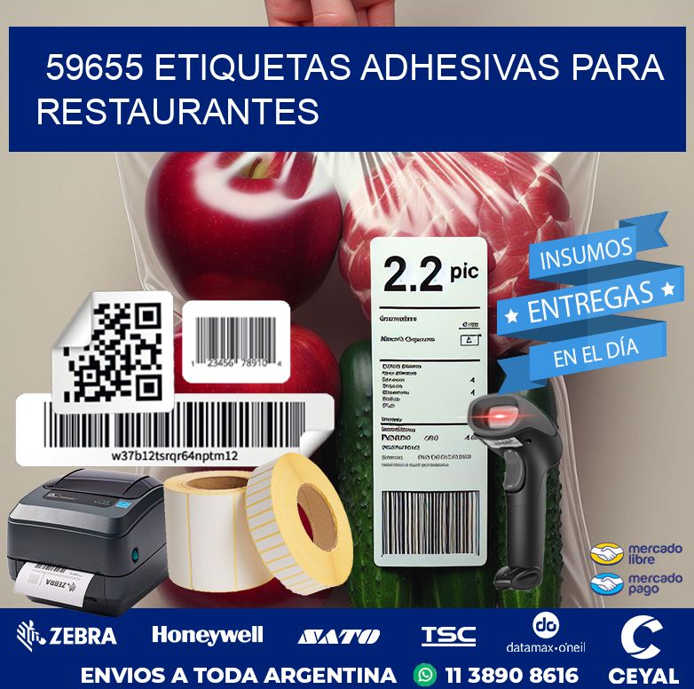 59655 ETIQUETAS ADHESIVAS PARA RESTAURANTES