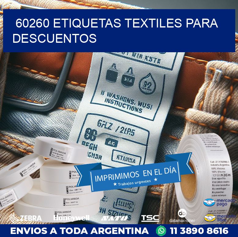 60260 ETIQUETAS TEXTILES PARA DESCUENTOS