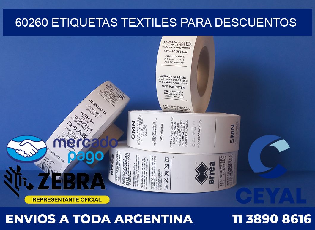 60260 ETIQUETAS TEXTILES PARA DESCUENTOS