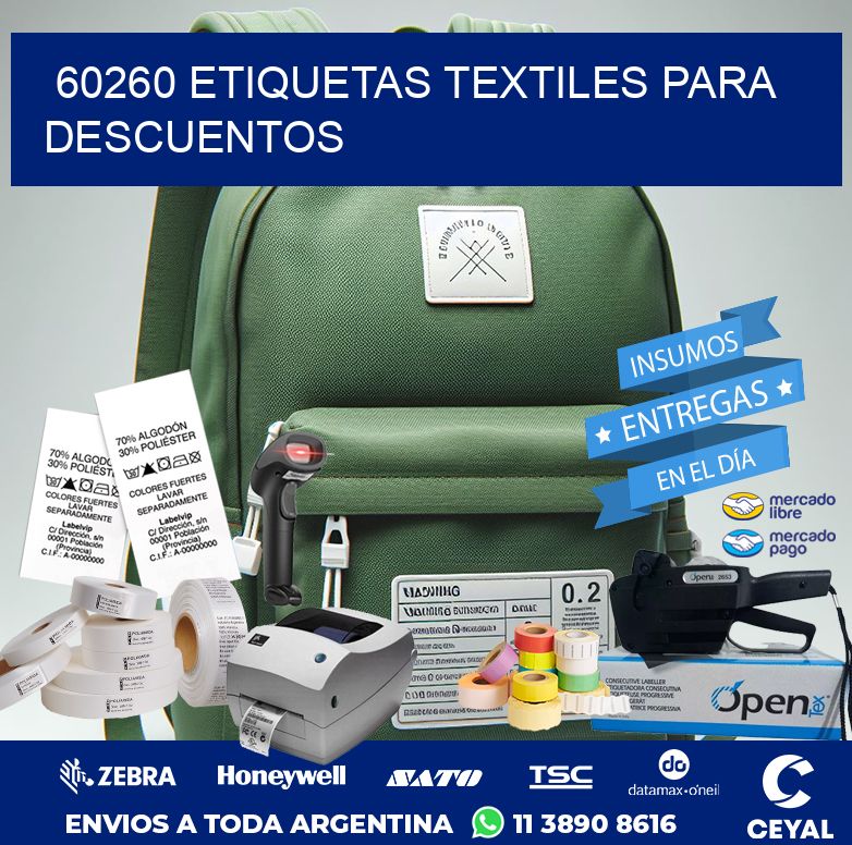 60260 ETIQUETAS TEXTILES PARA DESCUENTOS