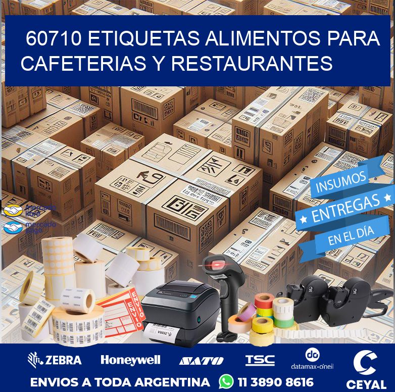 60710 ETIQUETAS ALIMENTOS PARA CAFETERIAS Y RESTAURANTES