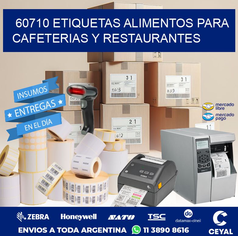 60710 ETIQUETAS ALIMENTOS PARA CAFETERIAS Y RESTAURANTES