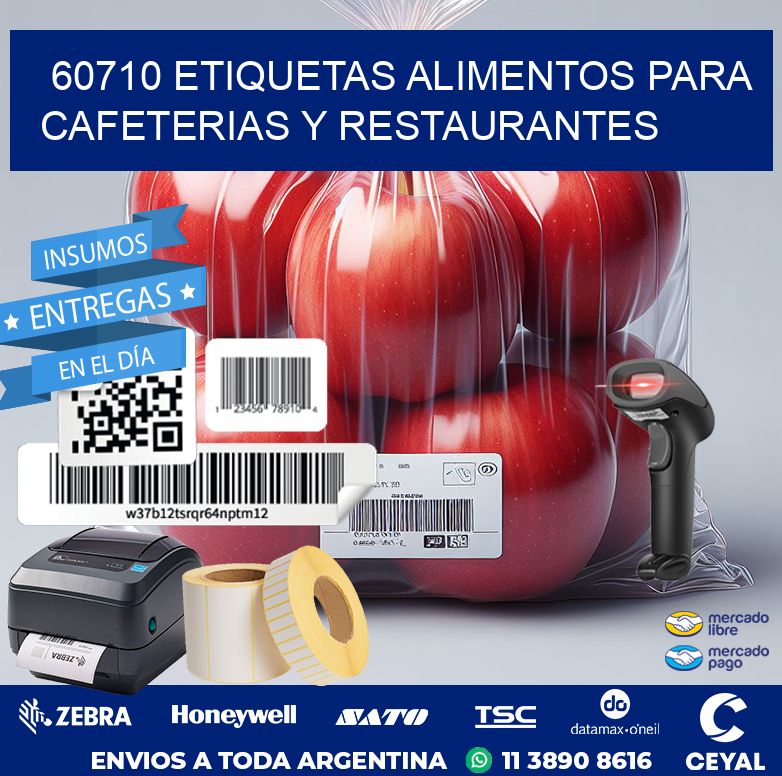 60710 ETIQUETAS ALIMENTOS PARA CAFETERIAS Y RESTAURANTES