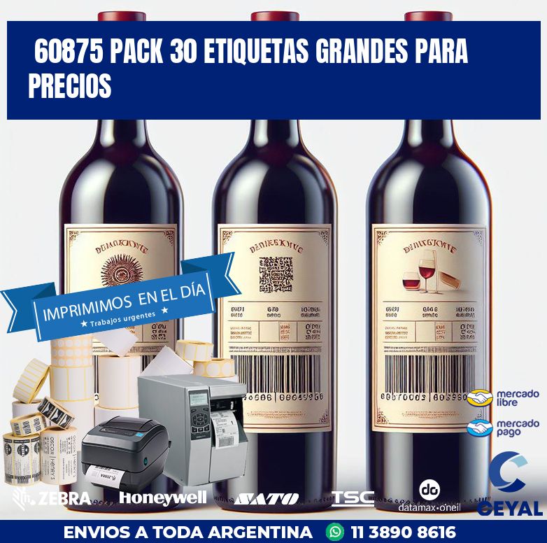 60875 PACK 30 ETIQUETAS GRANDES PARA PRECIOS