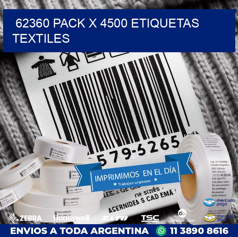 62360 PACK X 4500 ETIQUETAS TEXTILES