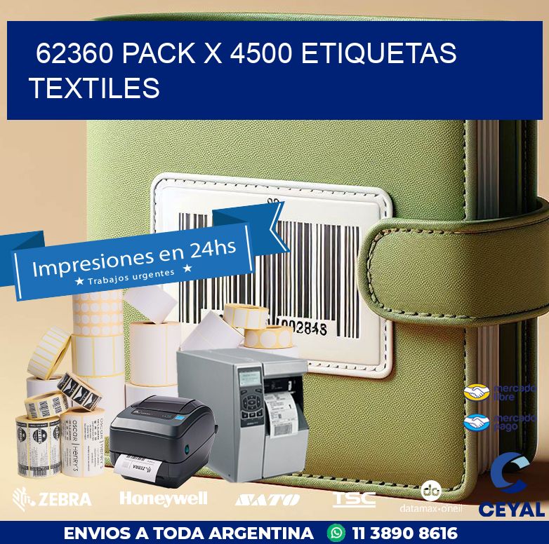 62360 PACK X 4500 ETIQUETAS TEXTILES