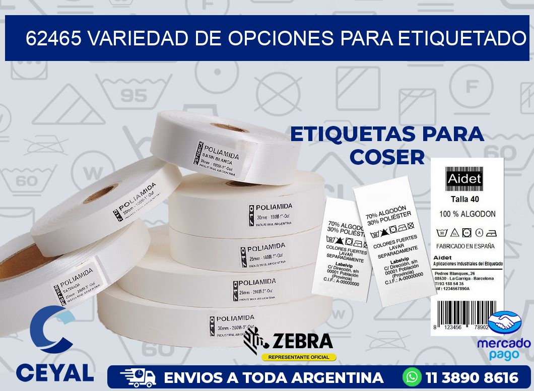 62465 VARIEDAD DE OPCIONES PARA ETIQUETADO