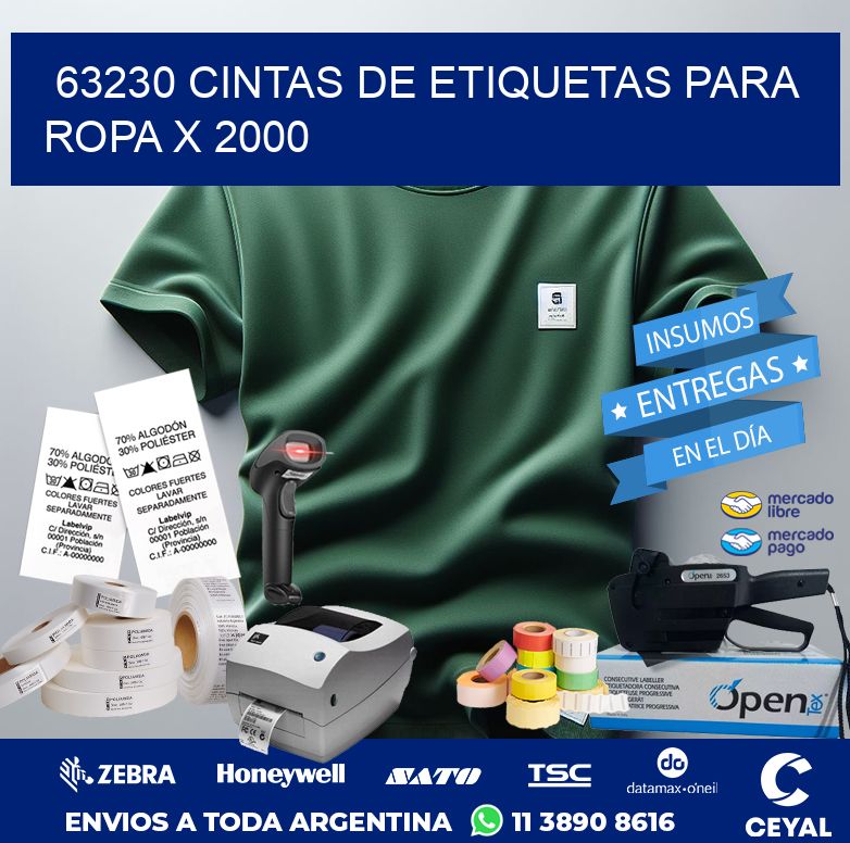 63230 CINTAS DE ETIQUETAS PARA ROPA X 2000