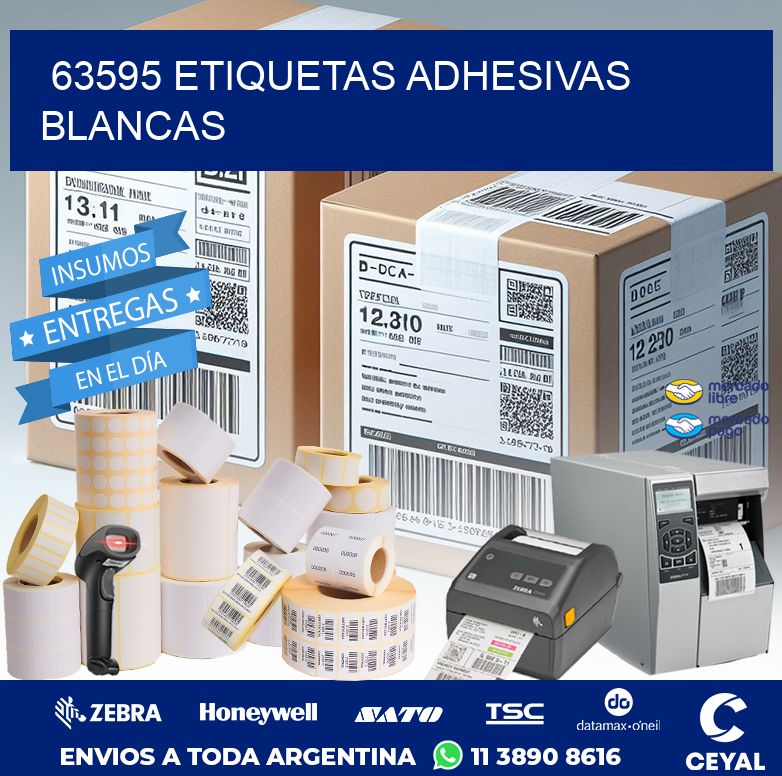 63595 ETIQUETAS ADHESIVAS BLANCAS