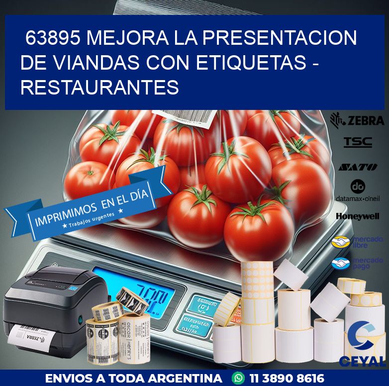 63895 MEJORA LA PRESENTACION DE VIANDAS CON ETIQUETAS - RESTAURANTES