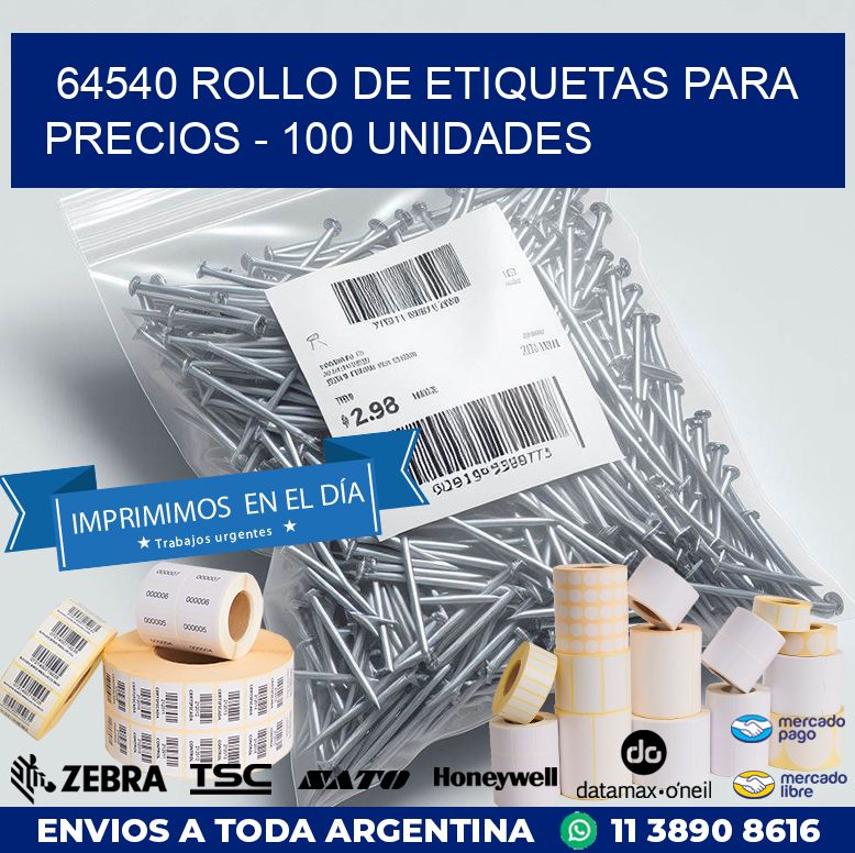 64540 ROLLO DE ETIQUETAS PARA PRECIOS – 100 UNIDADES