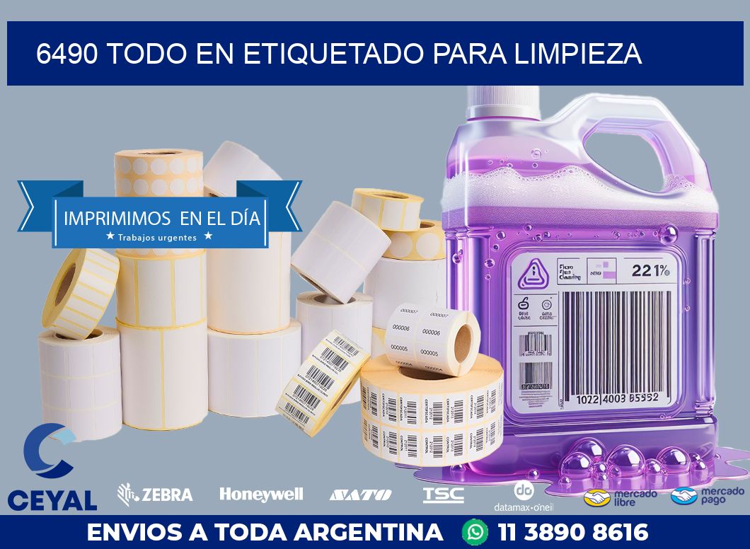 6490 TODO EN ETIQUETADO PARA LIMPIEZA