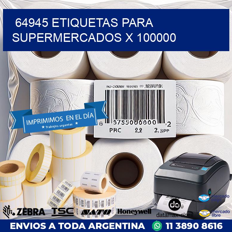64945 ETIQUETAS PARA SUPERMERCADOS X 100000
