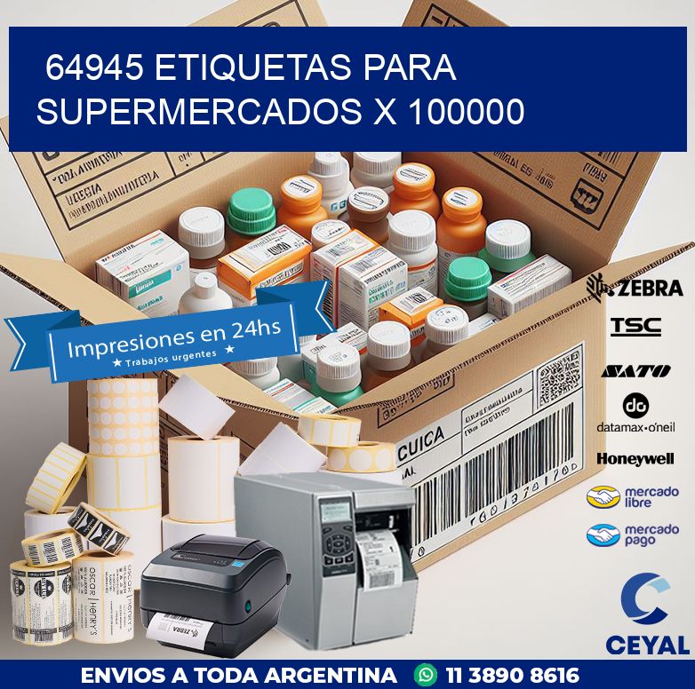 64945 ETIQUETAS PARA SUPERMERCADOS X 100000